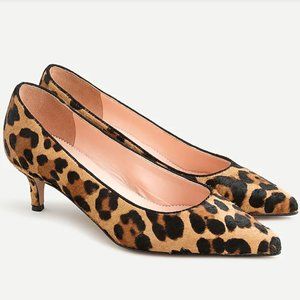 J. Crew Sophia pumps heel leopard calf hair AQ702